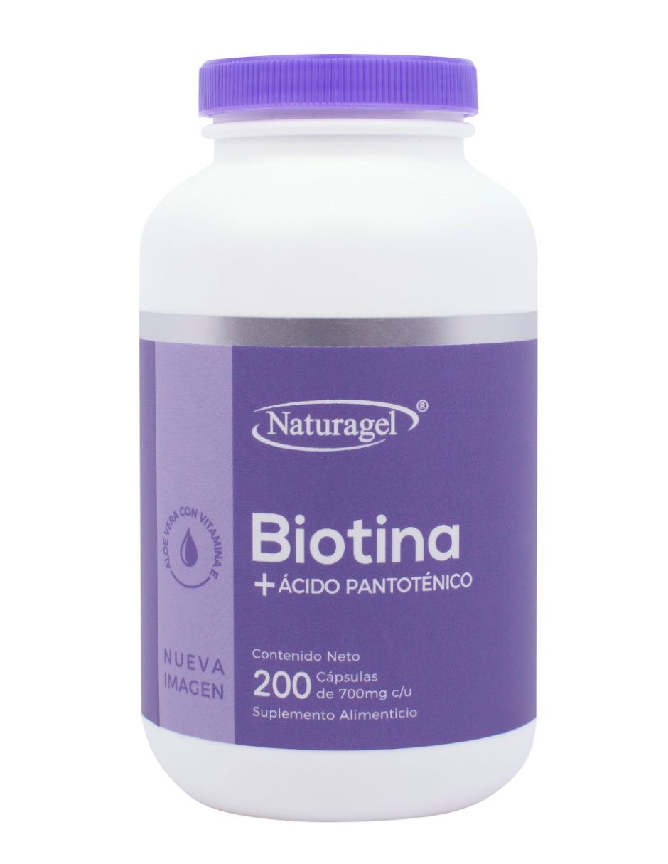Biotina + Ácido Pantoténico vitamina E con Pantenol y aloe vera de 200 cápsulas Biotina + Ácido Pantoténico vitamina E con Pantenol y aloe vera de 200 cápsulas