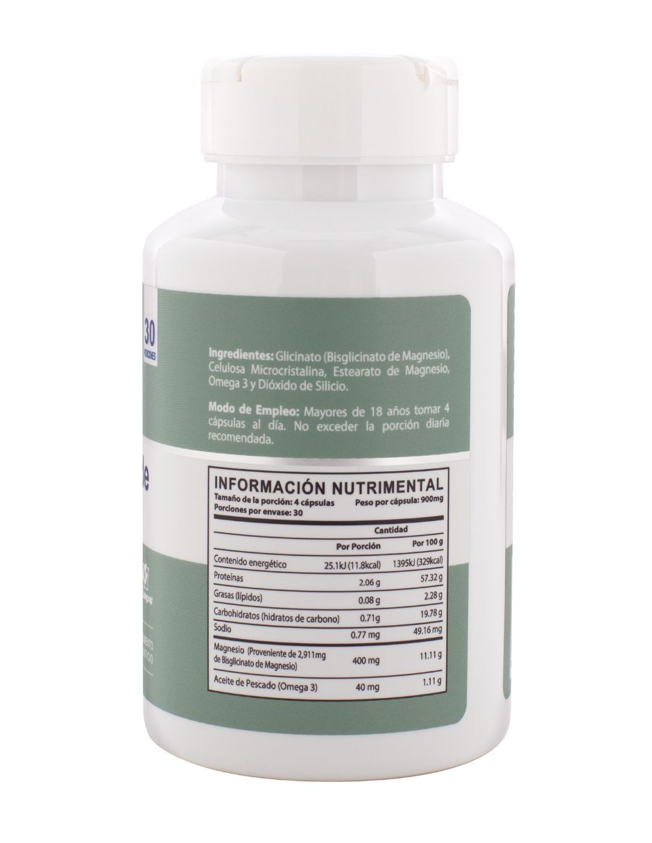 Glicinato de Magnesio + Omega 3 Naturagel de 120 cápsulas