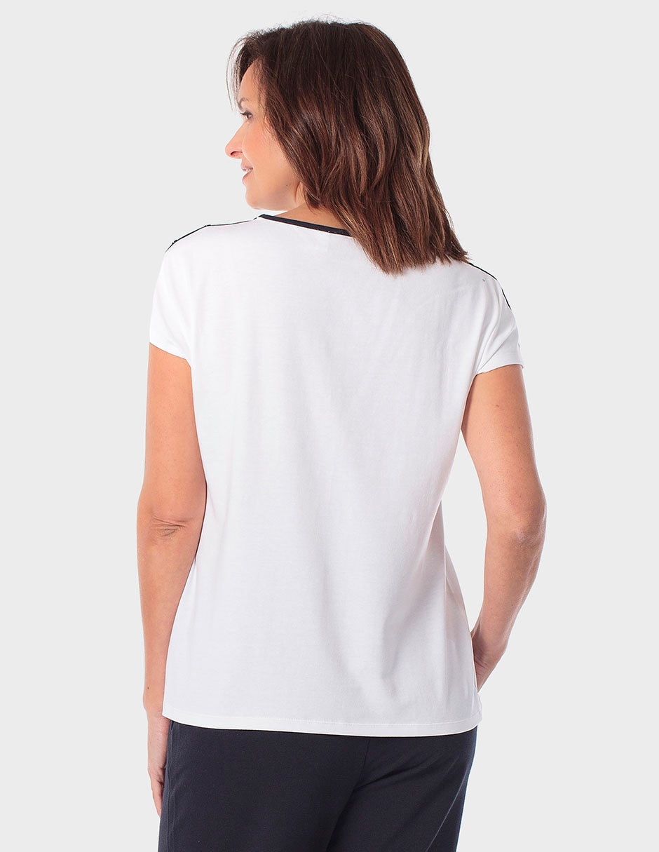 Playera manga corta cuello redondo para mujer 3