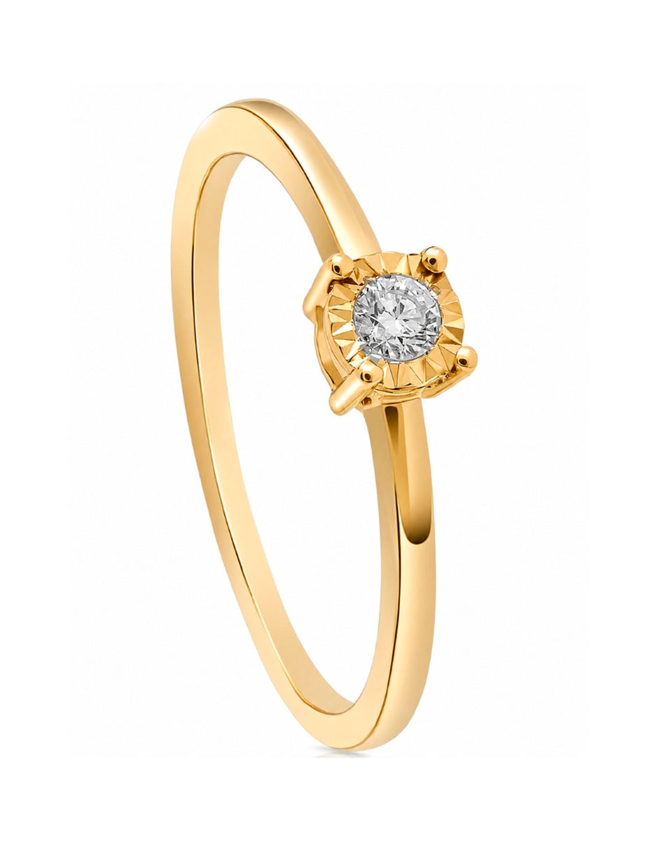 Anillo de diamante oro amarillo 14 k diamante 1