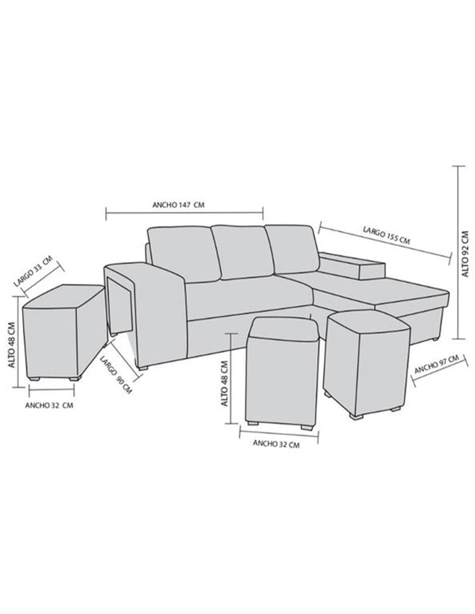 Chaise lounge dererecho murcia "de" lino 2