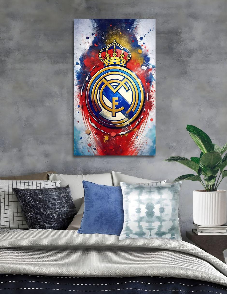 Cuadro decorativo generica fútbol escudo real madrid