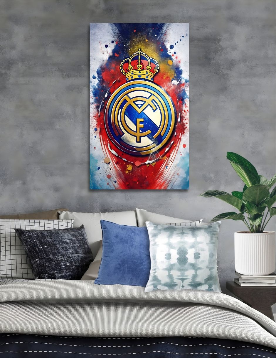Cuadro decorativo generica fútbol escudo real madrid