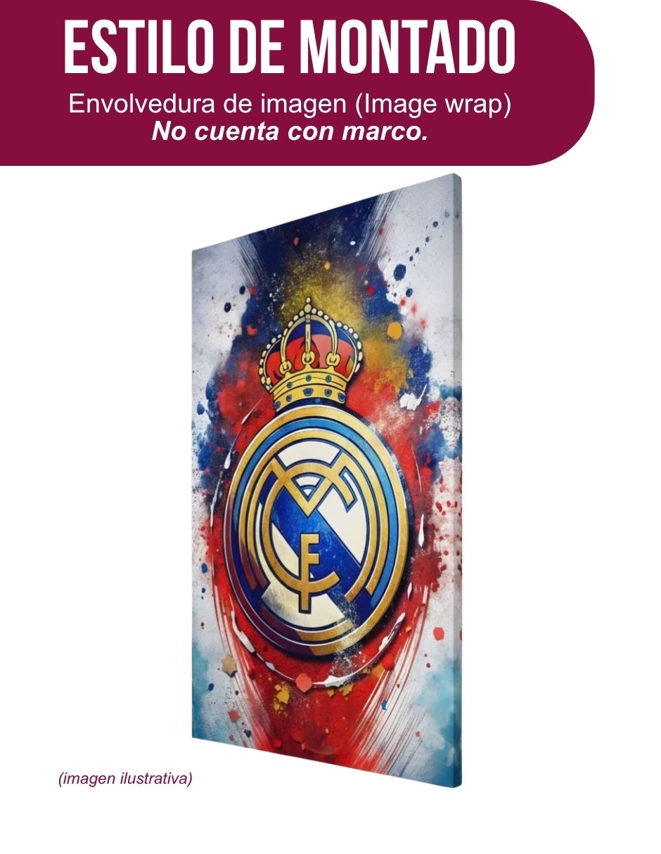 Cuadro decorativo generica fútbol escudo real madrid