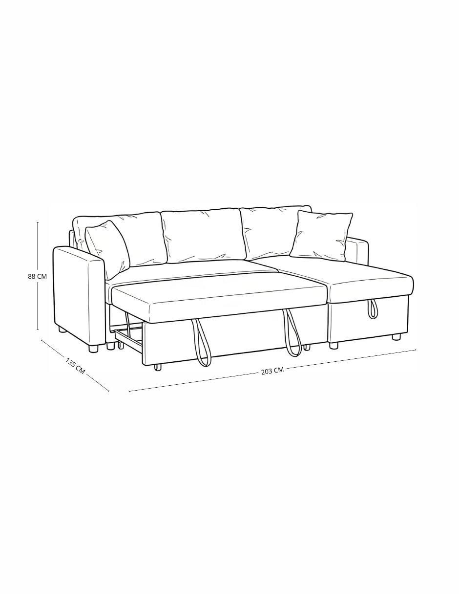 Sofá cama armable Segovia de madera pino 9