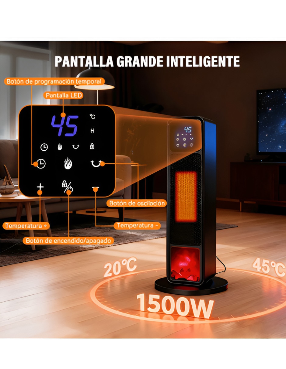 Calefactor torre eléctrico Xtellar de 110 V - 127 V