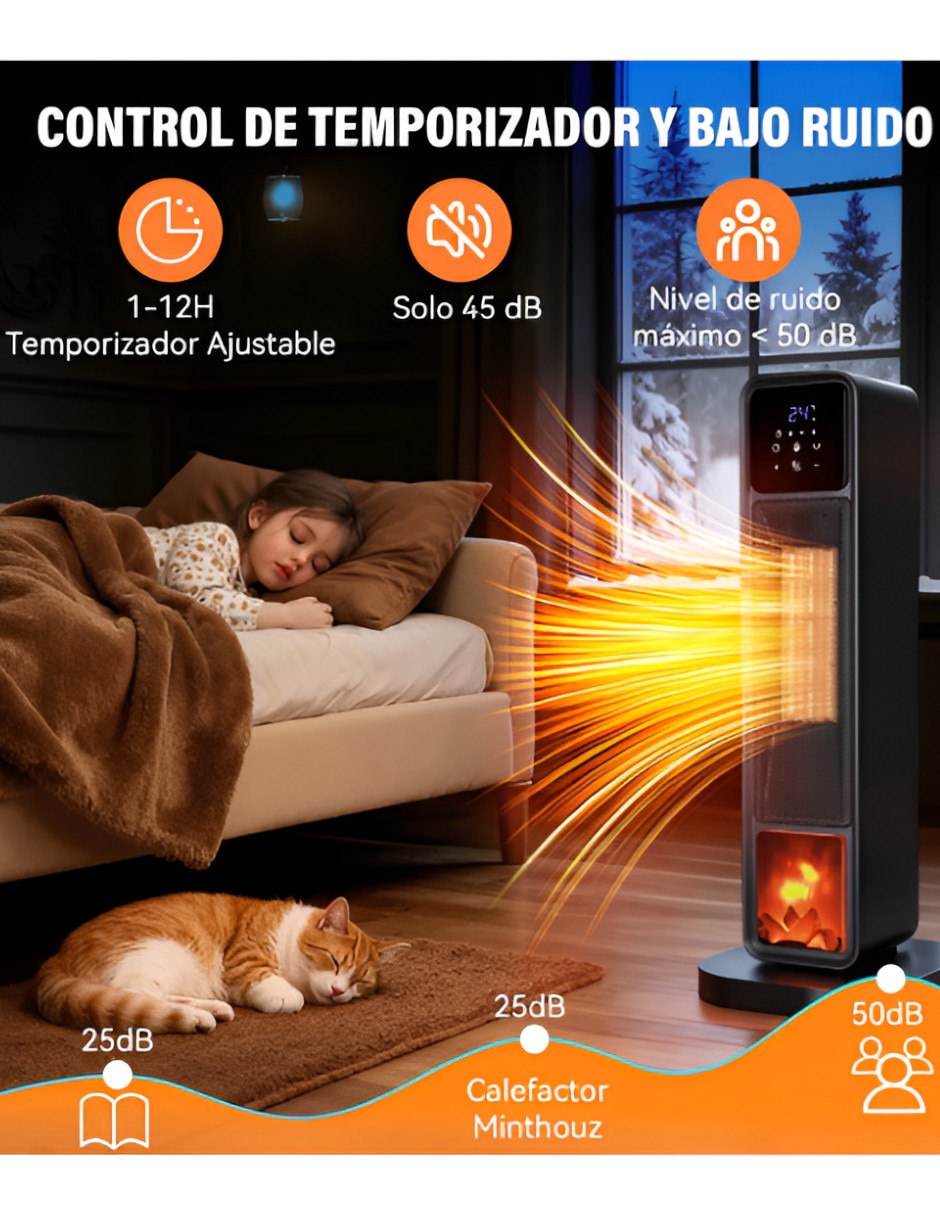 Calefactor torre eléctrico Xtellar de 110 V - 127 V