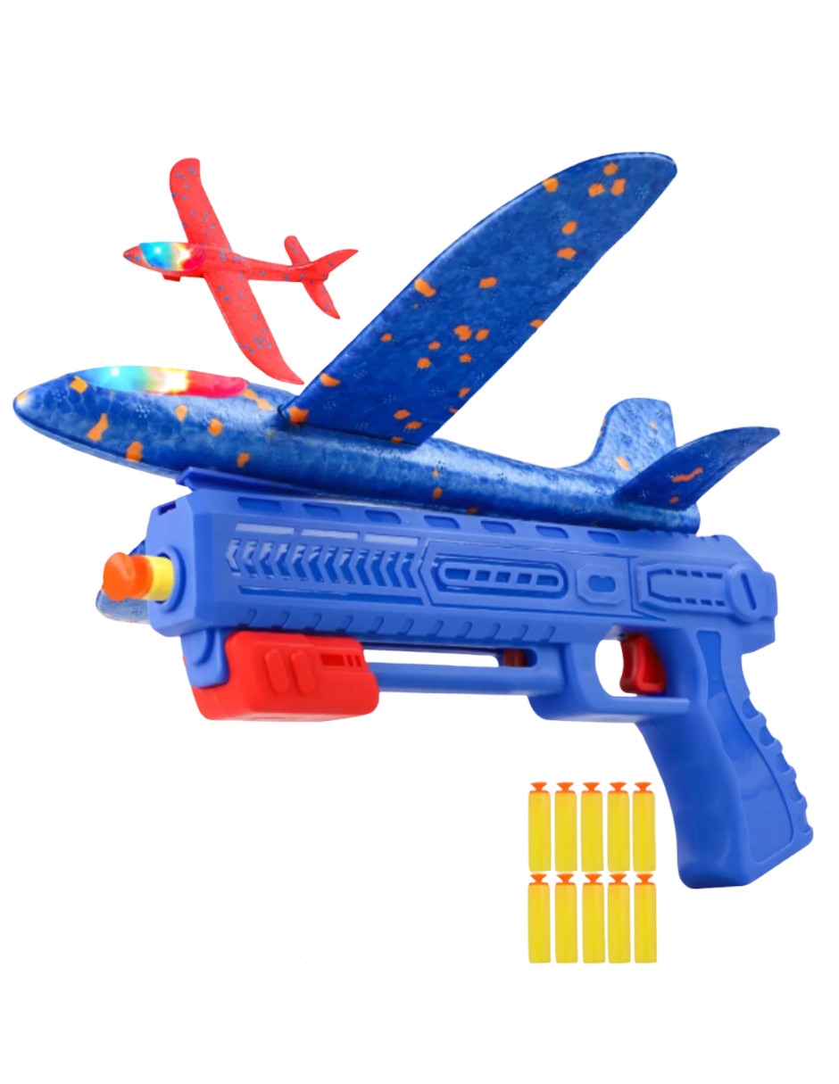Pistola lanzadora con 2 aviones juego recreativo unisex