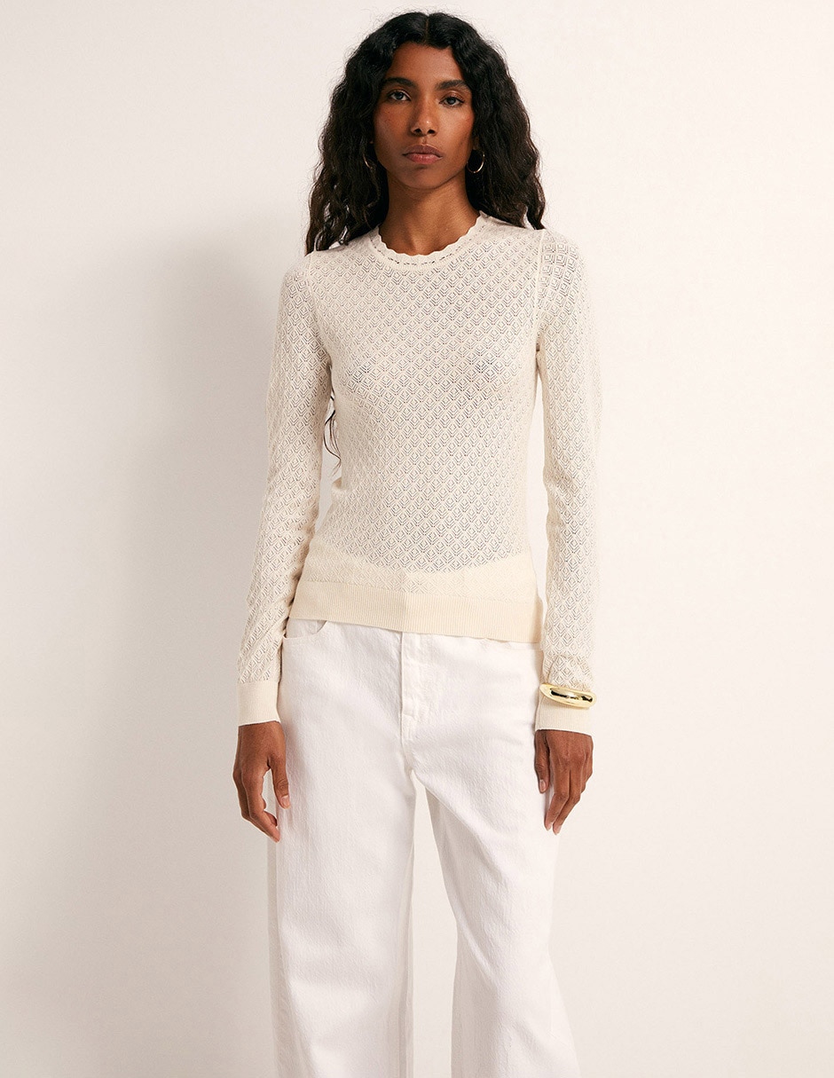 Suéter cuello redondo para mujer Suéter cuello redondo para mujer