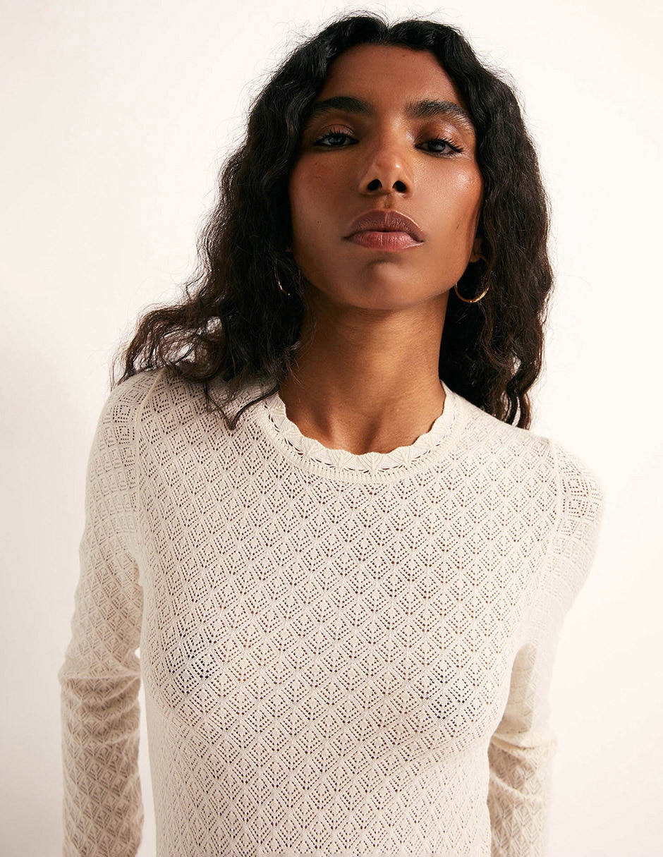 Suéter cuello redondo para mujer 4