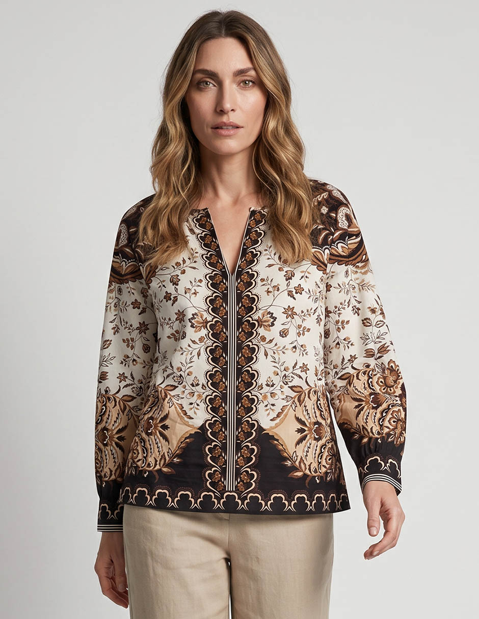 Blusa Talbots manga larga para mujer