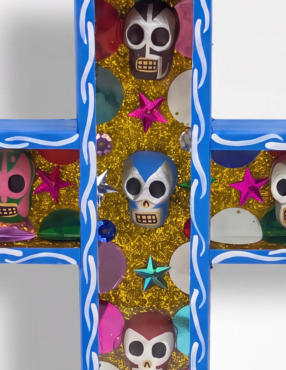 Figura decorativa Día de muertos con forma de cruz Figura decorativa Día de muertos con forma de cruz