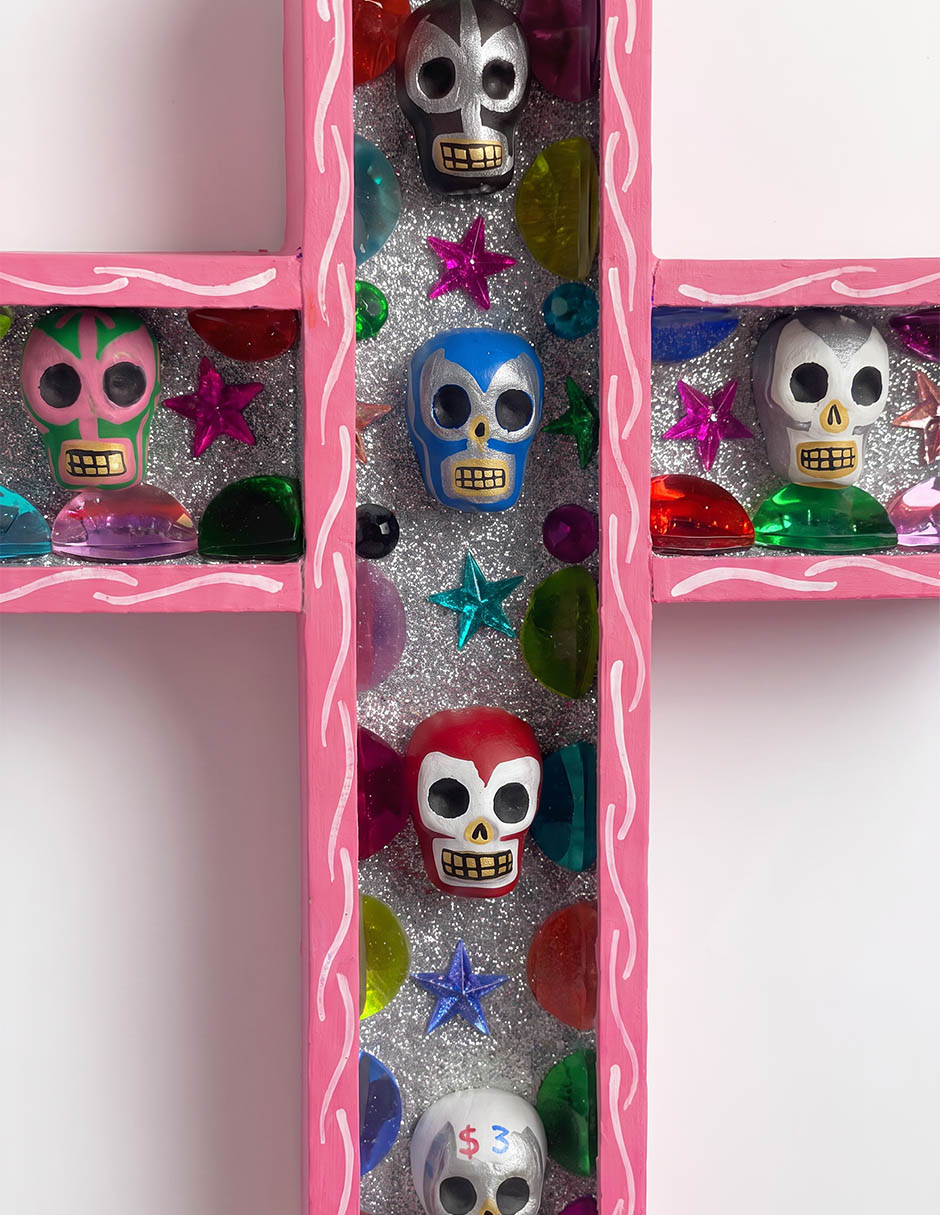 Figura decorativa Día de muerto con forma de cruz Figura decorativa Día de muerto con forma de cruz