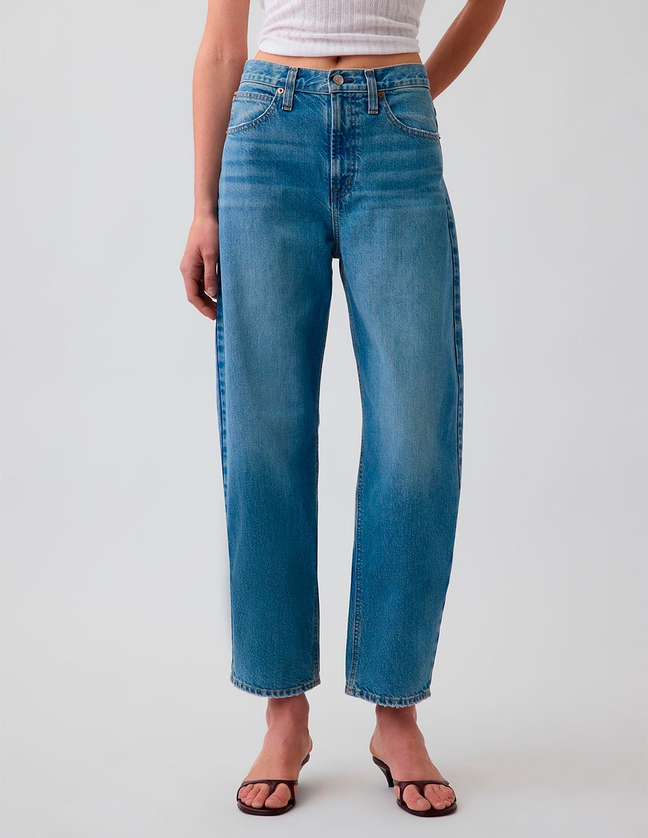 Jeans mom corte cintura para mujer