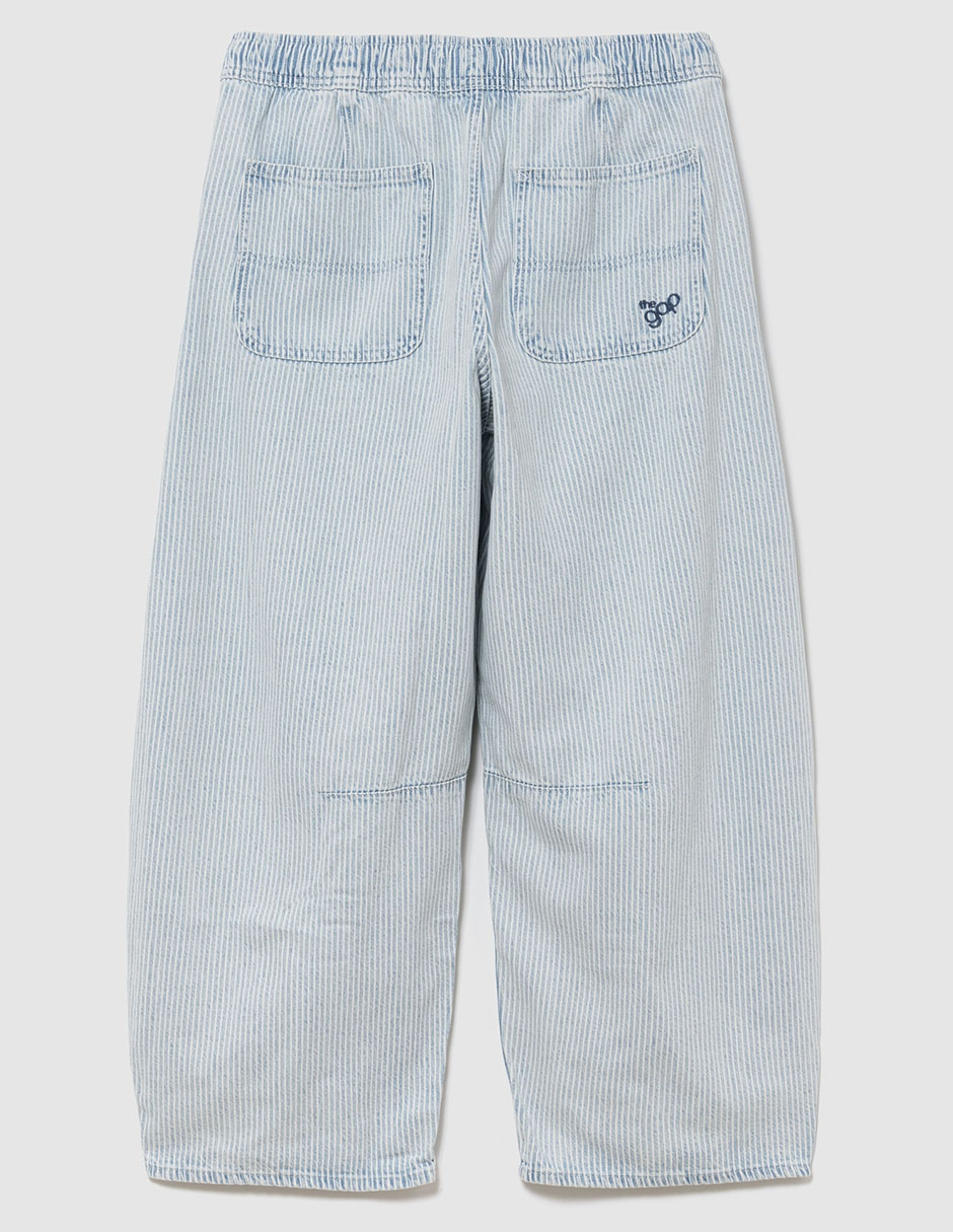 Jeans barrel corte cintura para mujer