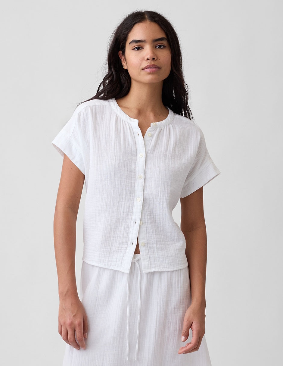 Blusa Manga Corta Para Mujer