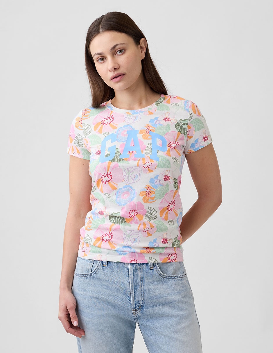 Playera manga corta cuello redondo para mujer