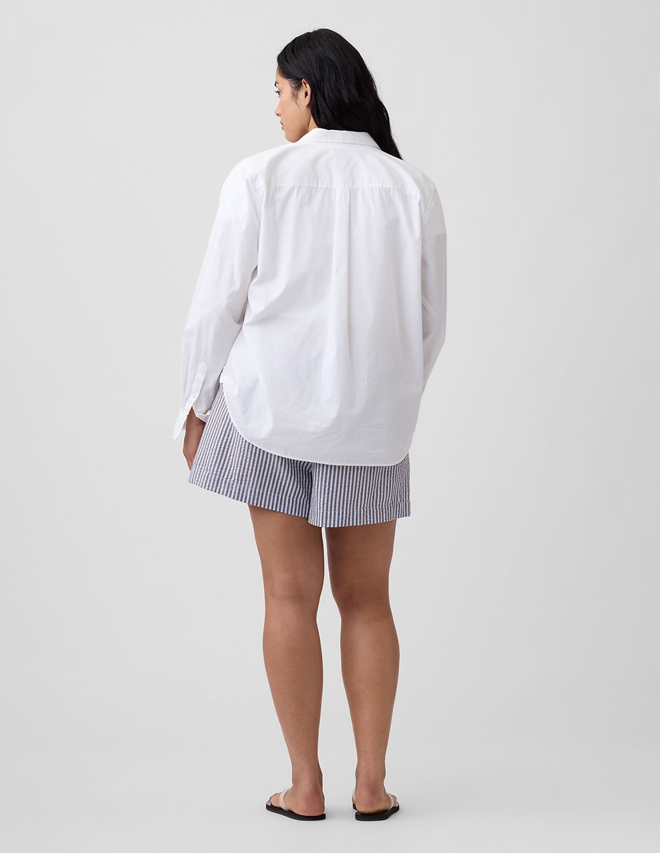 Short a rayas mezcla de materiales para mujer 6