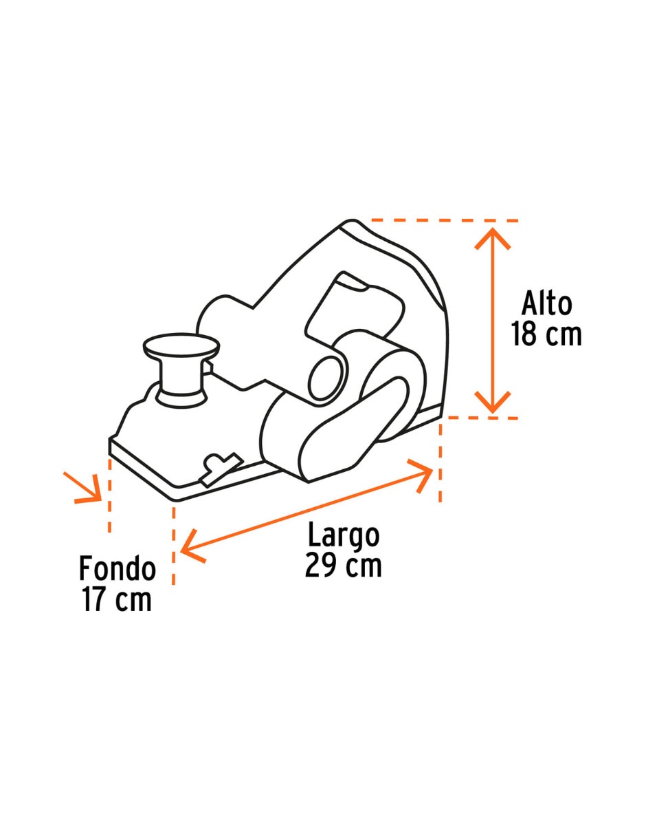 Cepillo para madera Truper de acero y plástico profesional