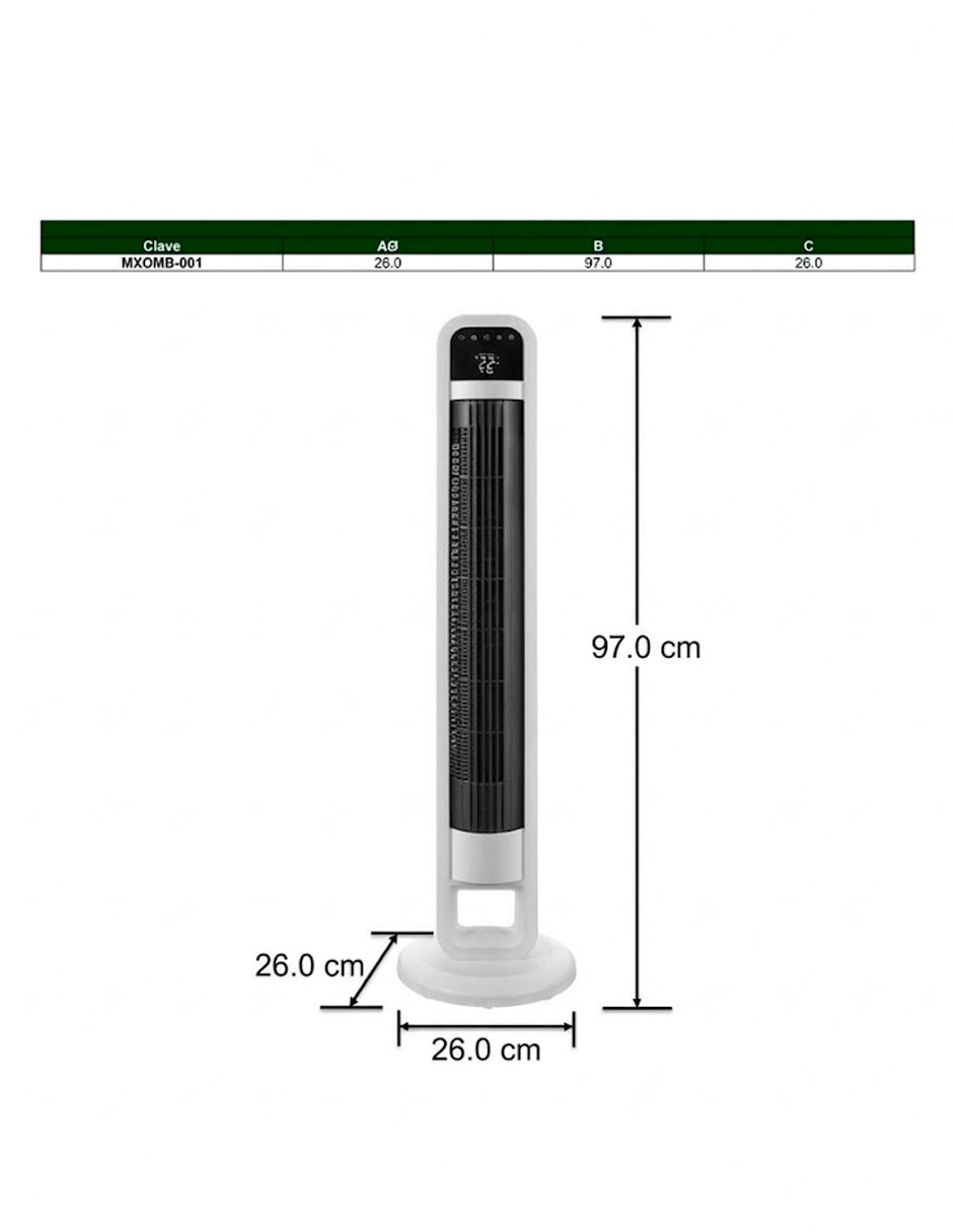Ventilador de torre smart Individual piezas (si aplica) VENTDEPOT con control remoto (si aplica) 5 velocidades