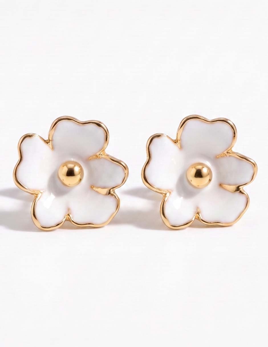 Broqueles de flor con acabado pulido 1