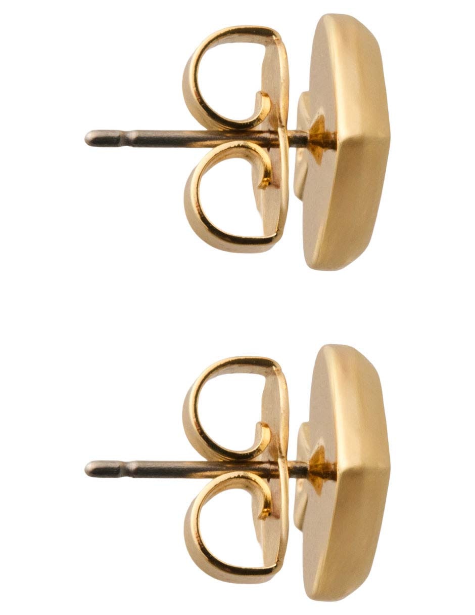 Aretes cortos con acabado baño de oro 12 k 3