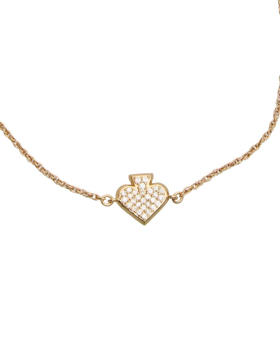 Pulsera con zirconia acabado chapa de oro 14 k 2