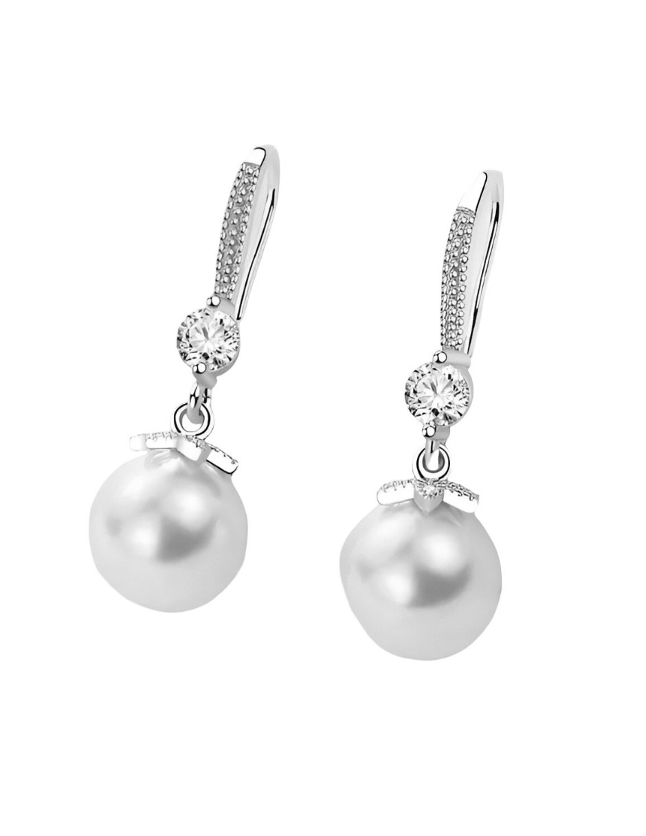 Aretes de perla Xtellar de plata P 925 con acabado brillante