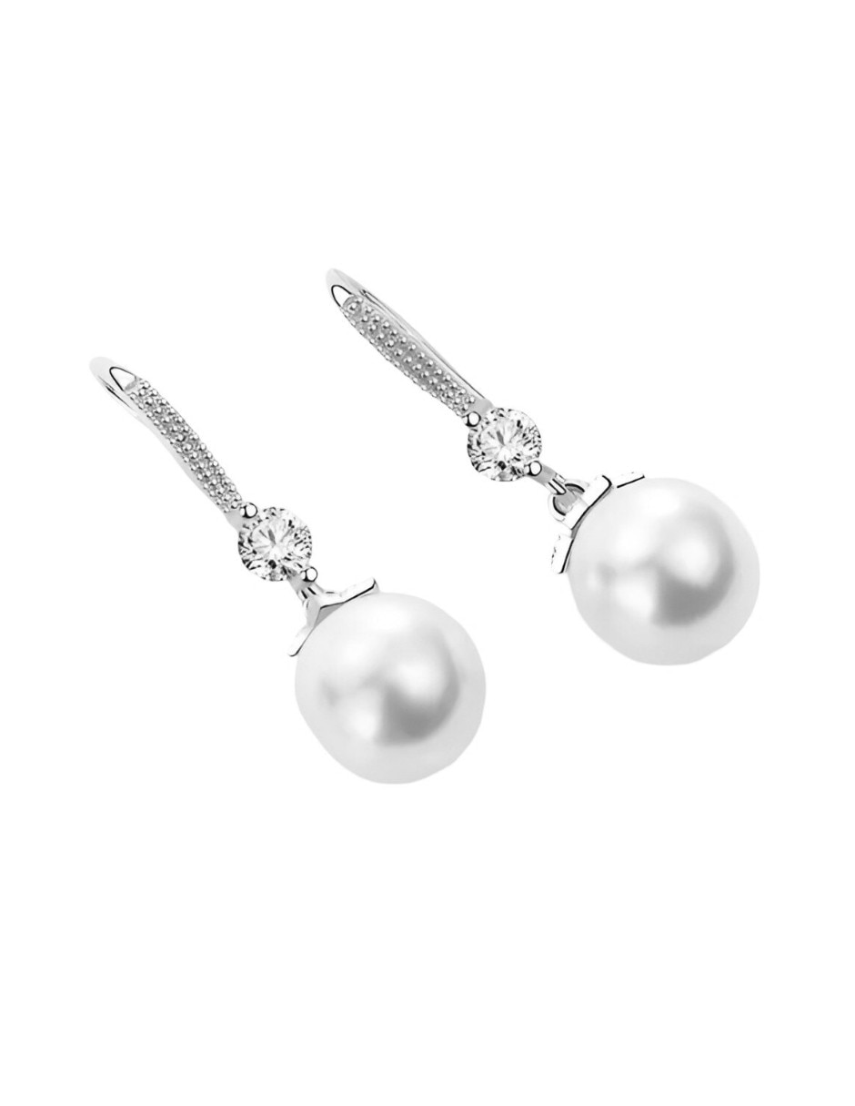 Aretes de perla Xtellar de plata P 925 con acabado brillante