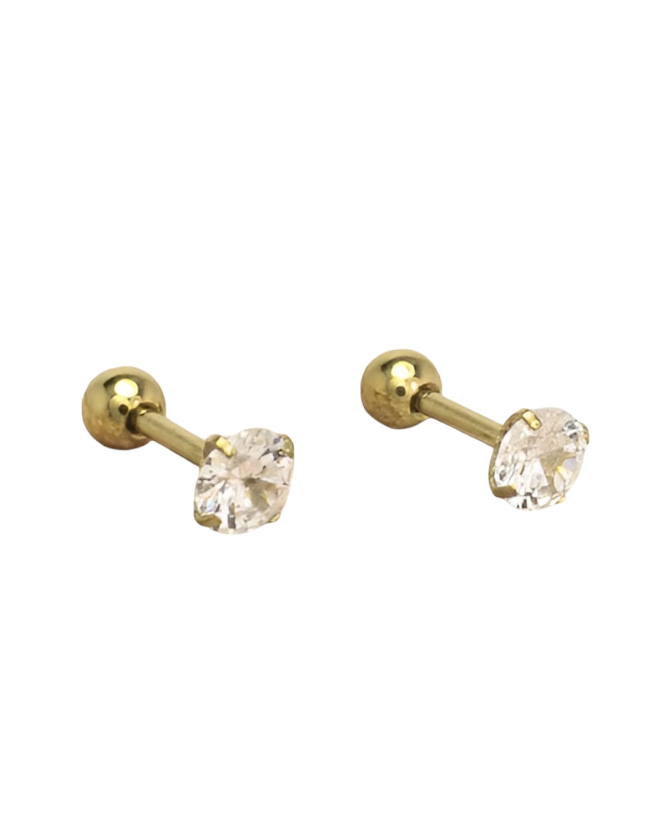 Broqueles de oro 14 K con acabado brillante 2
