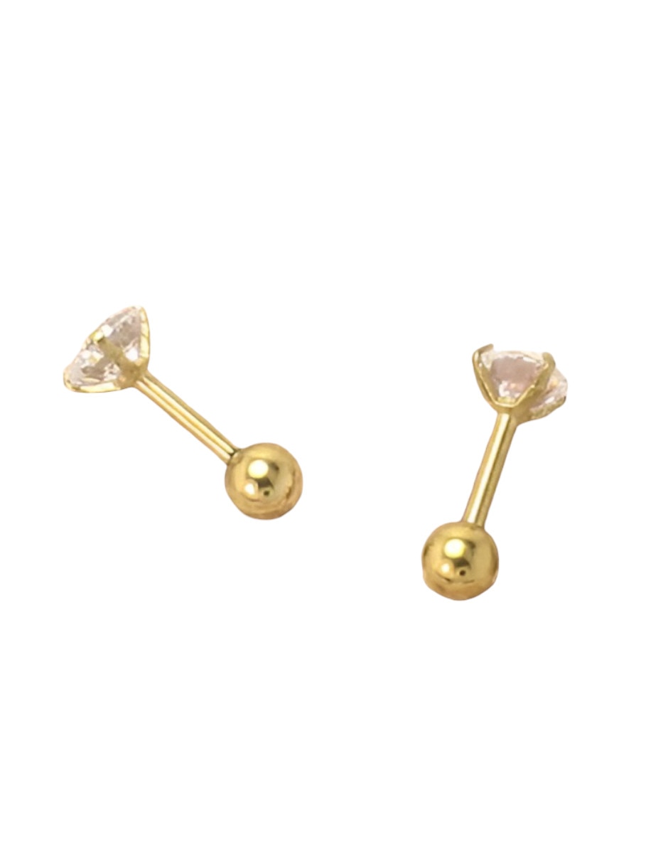 Broqueles de oro 14 K con acabado brillante 3