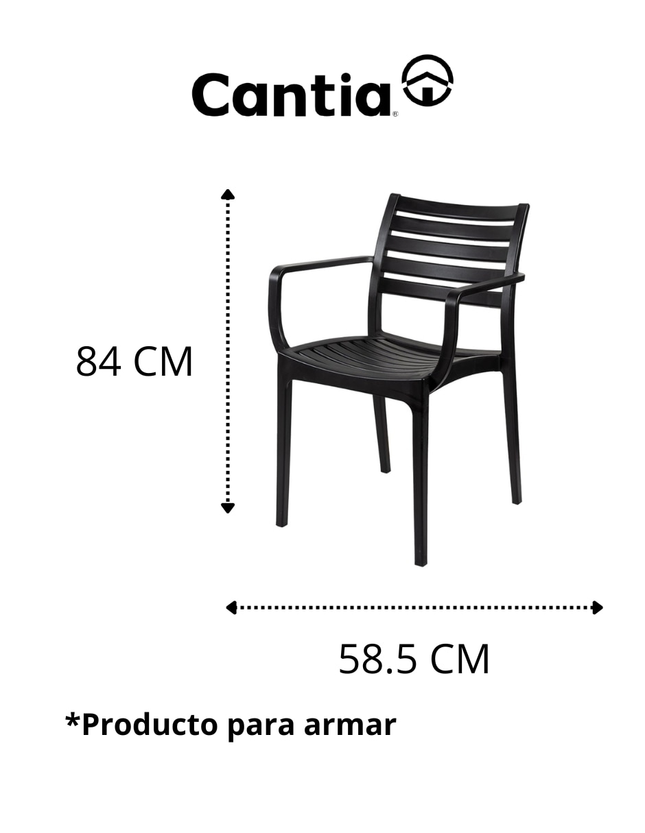 Silla 1 piezas Burdeos Cantia de Plástico