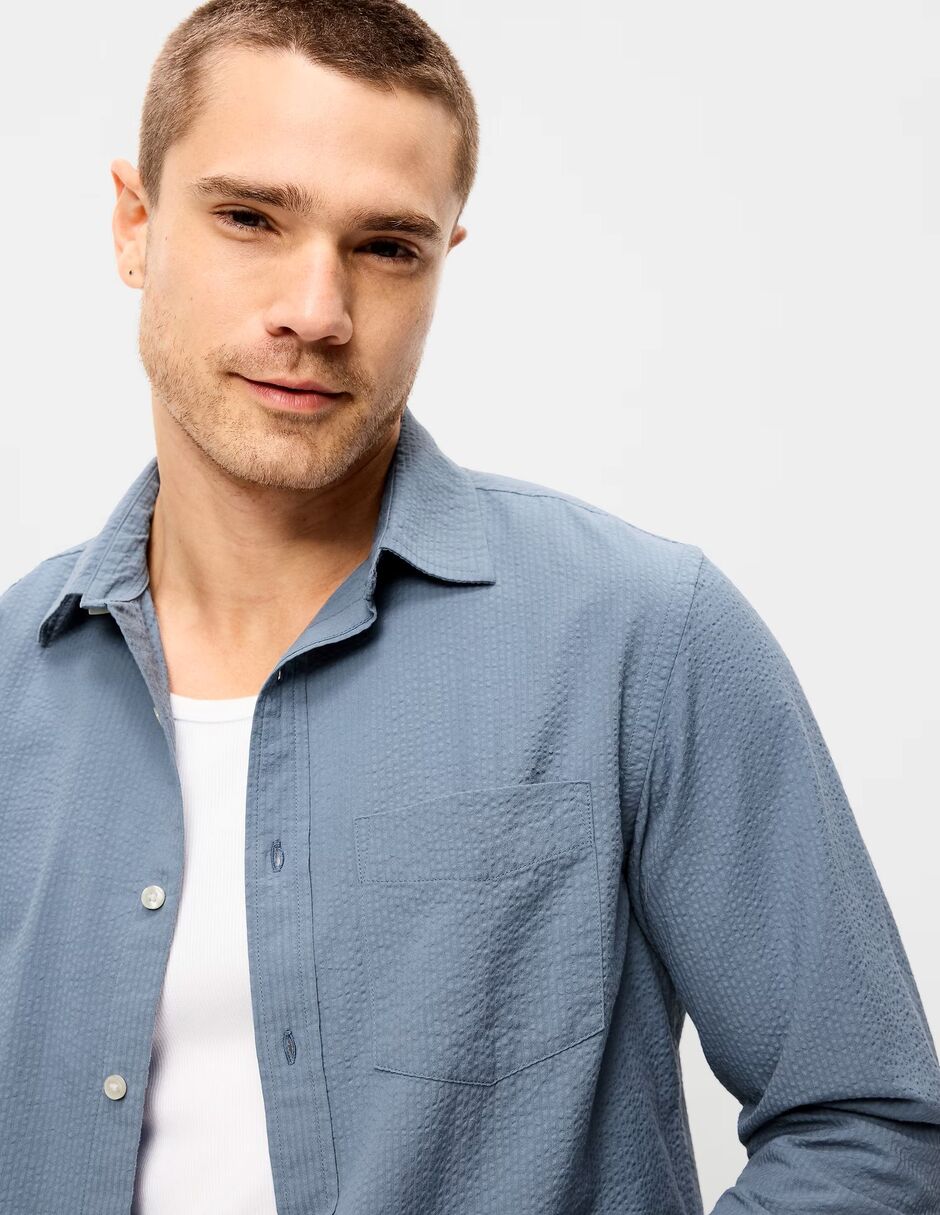 Camisa casual de algodón manga larga para hombre 4