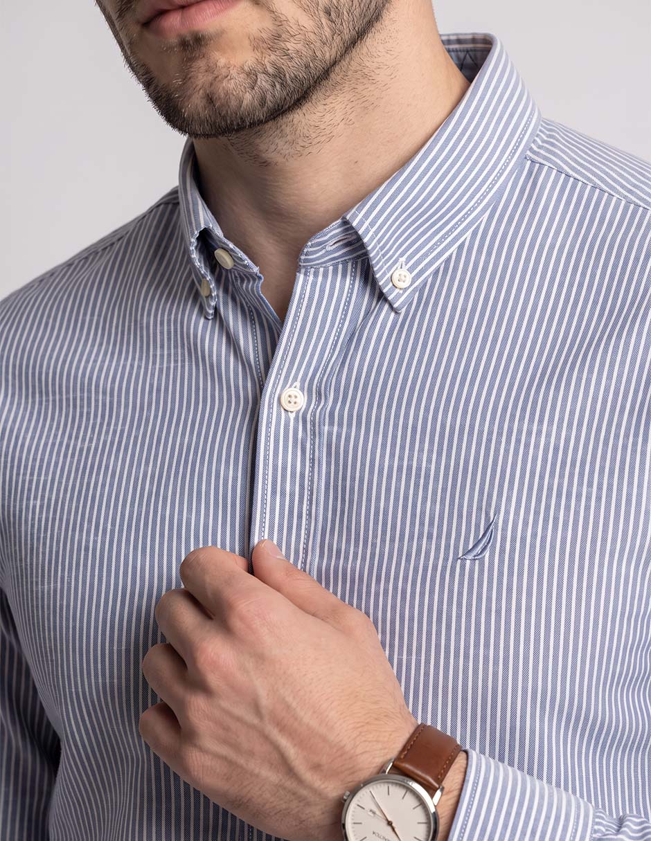 Camisa casual de algodón manga larga para hombre 4