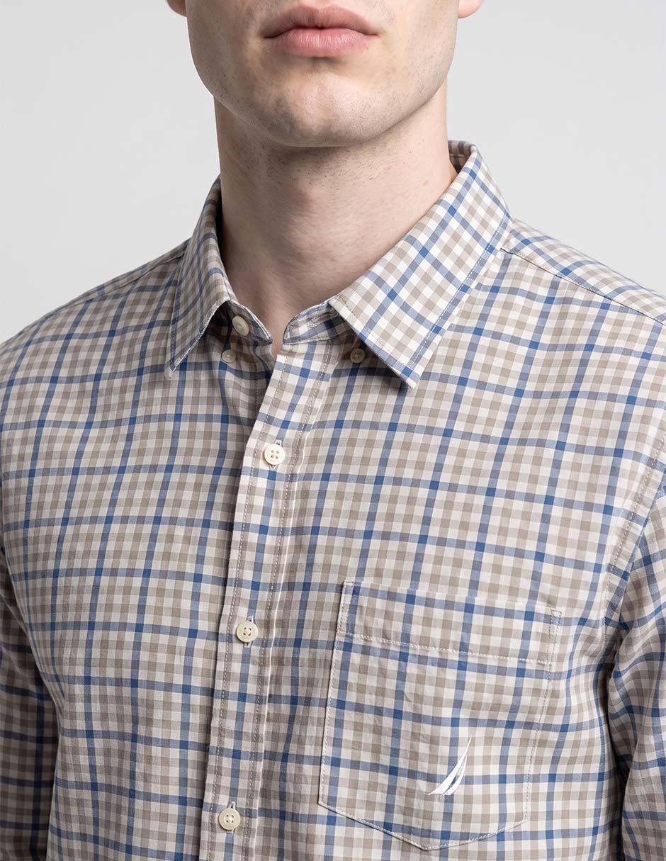 Camisa casual de algodón manga larga para hombre 4