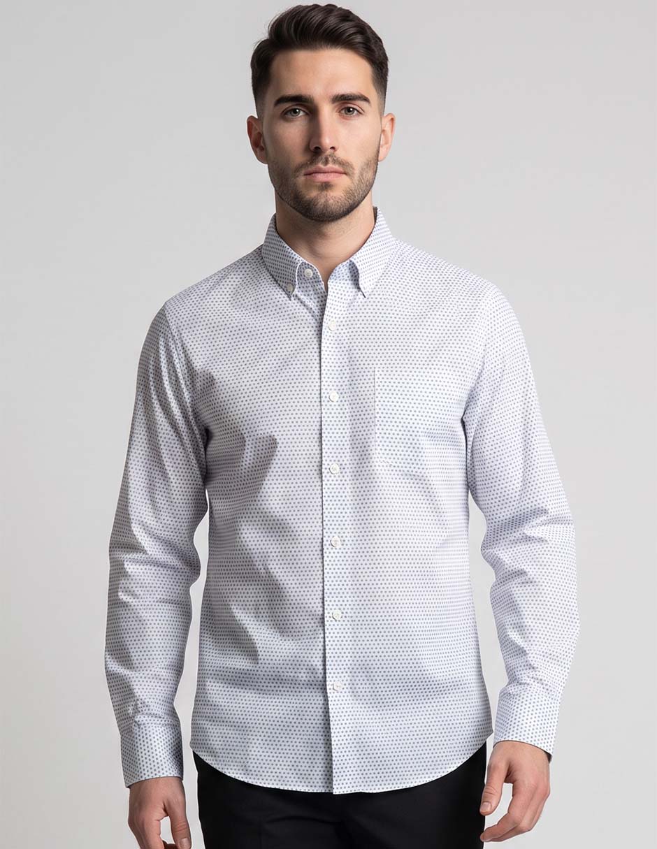 Camisa casual de algodón manga larga para hombre