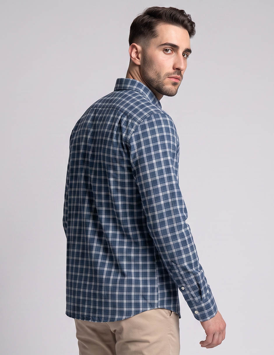 Camisa casual manga larga para hombre 2