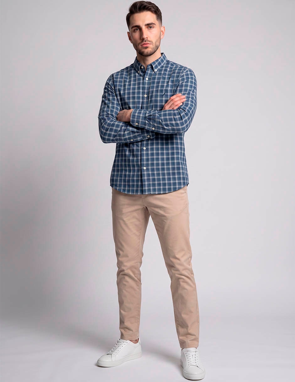 Camisa casual manga larga para hombre 3