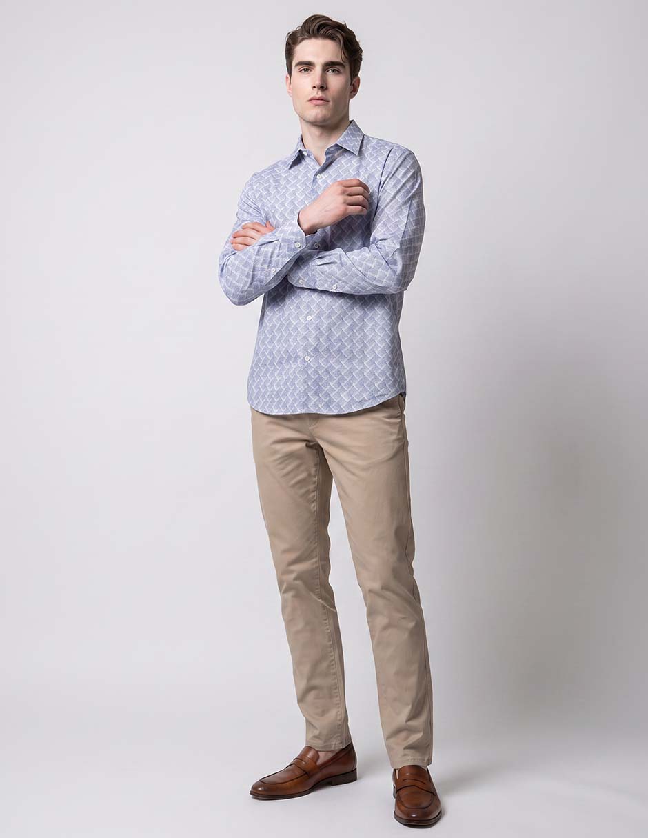 Camisa casual de algodón manga larga para hombre 3