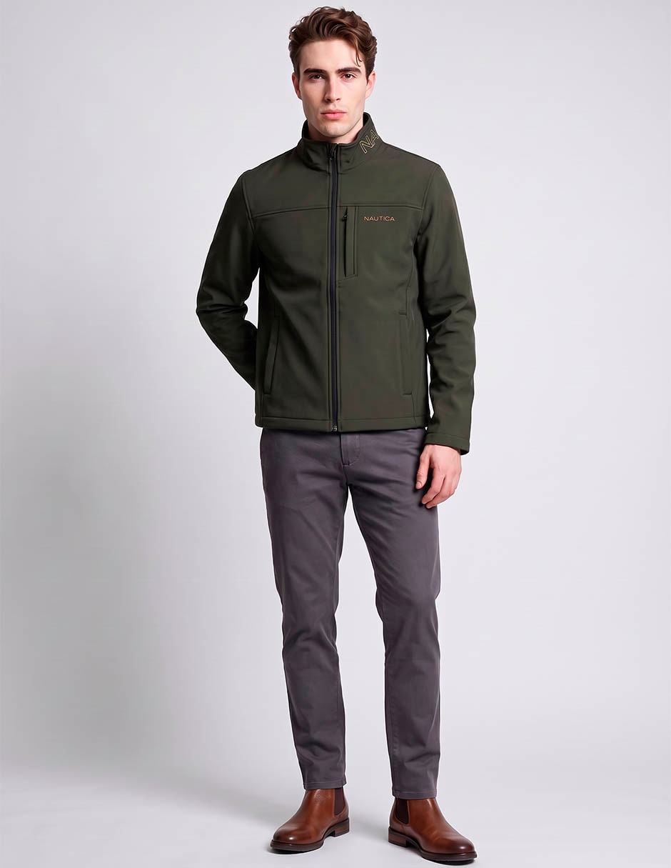 Chamarra casual con bolsillos para hombre