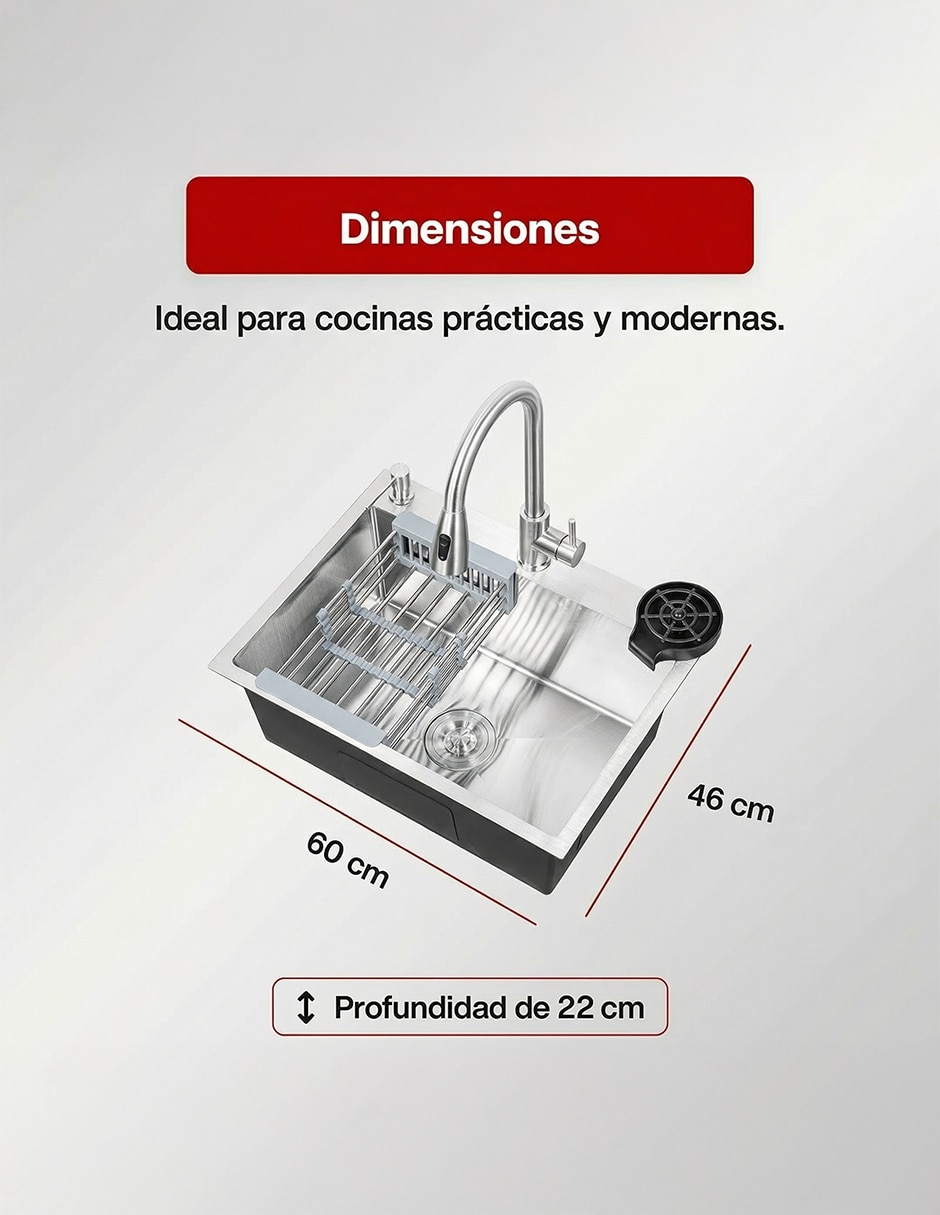 Tarja 1 tina de acero inoxidable Maxims con escurridor T6046S