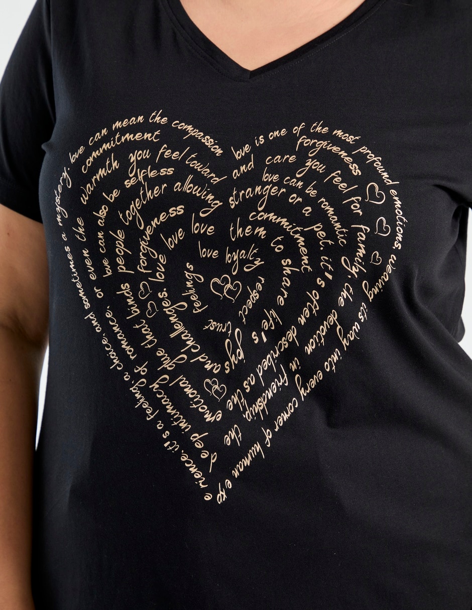 Playera manga corta Only Carmakoma cuello v para mujer