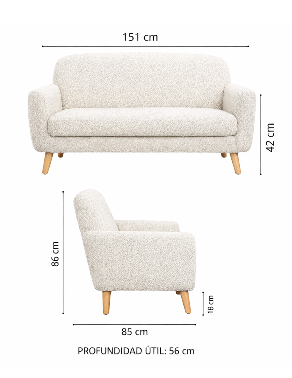 Love seat TOURA Verona de Poliéster