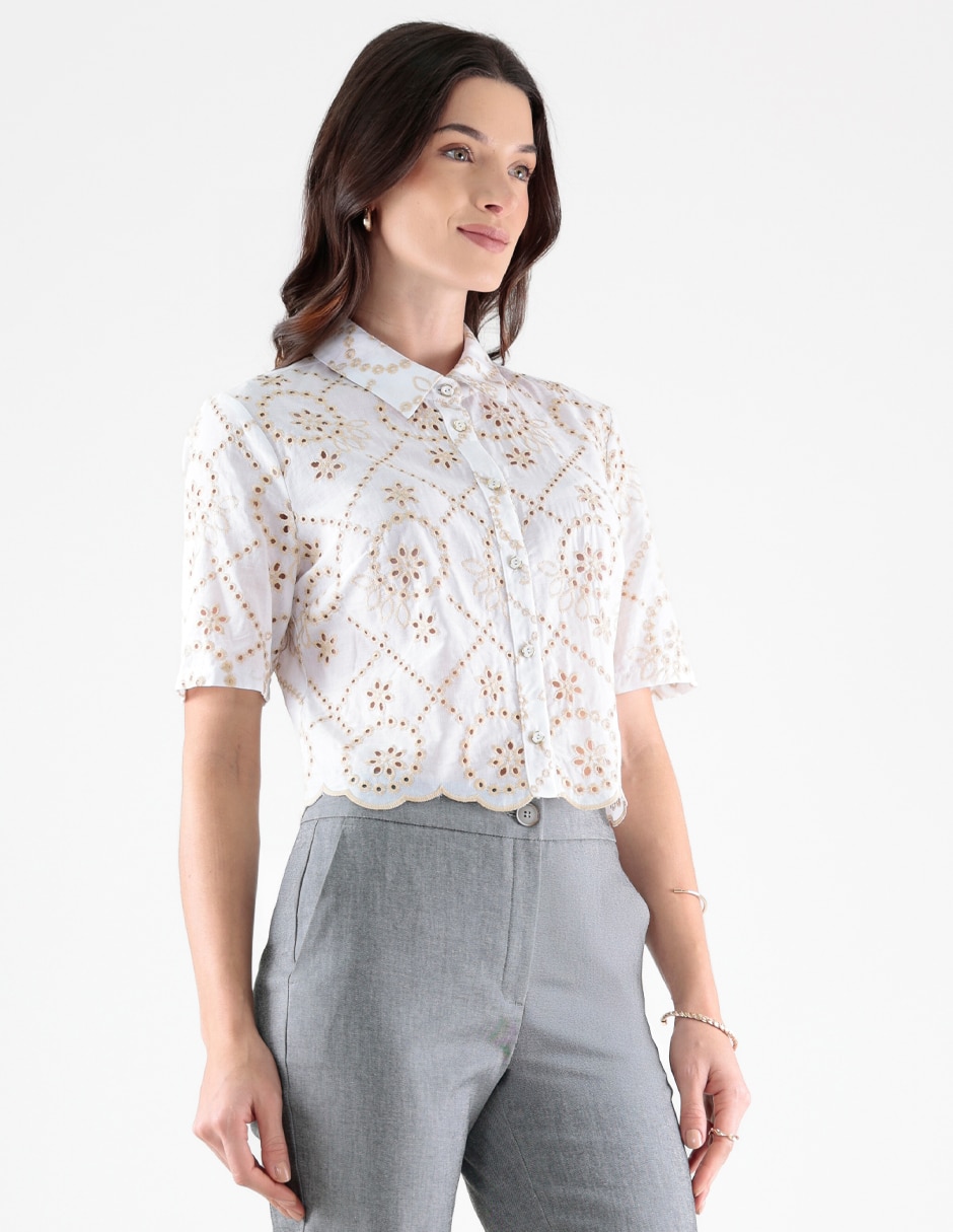 Blusa manga corta para mujer