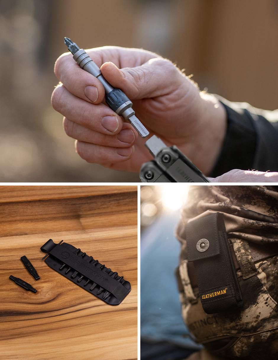 "navaja" leatherman surge negra con accesorios y linterna 6