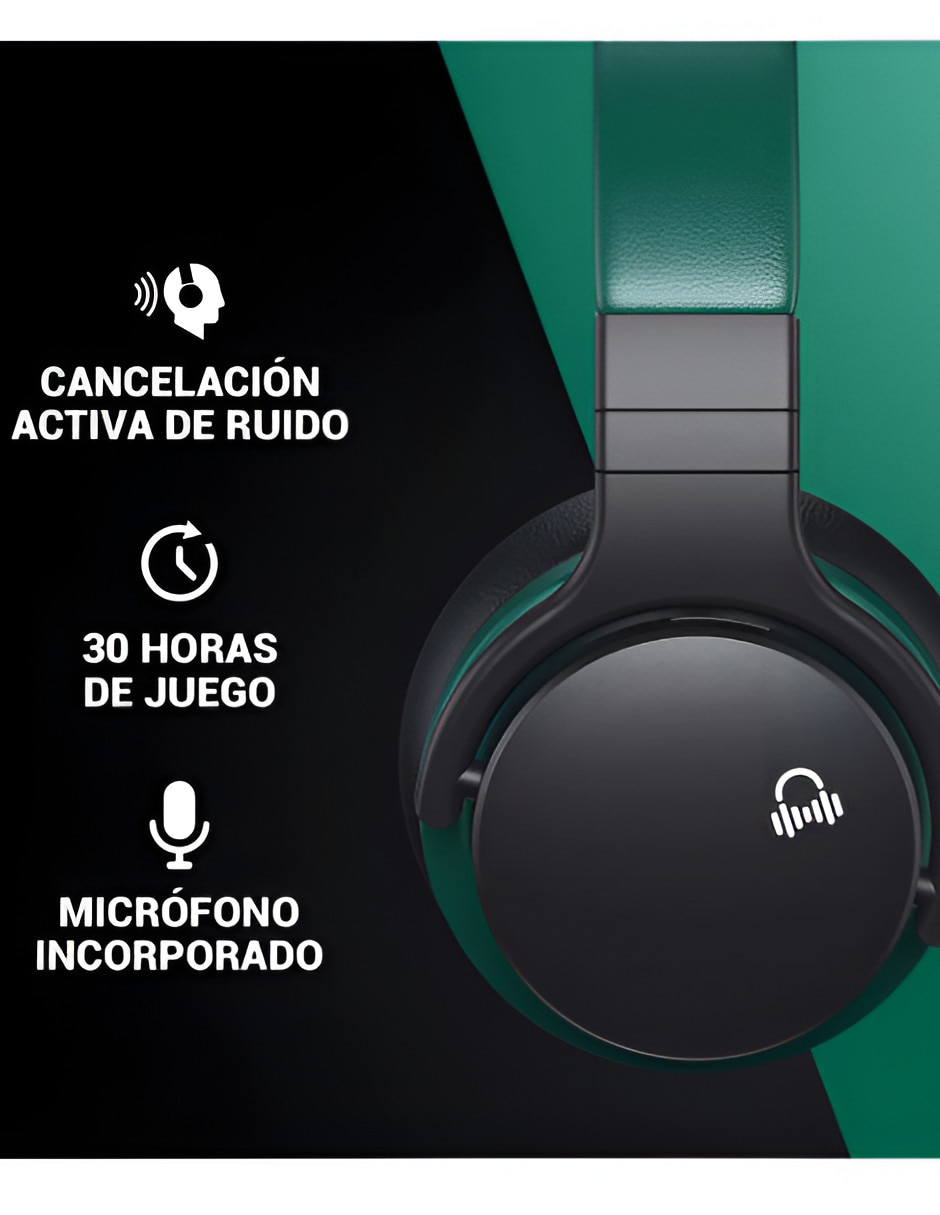 Audífonos Over-Ear Xtellar Xtllar11890 alámbrica e inalámbrica con cancelación de ruido