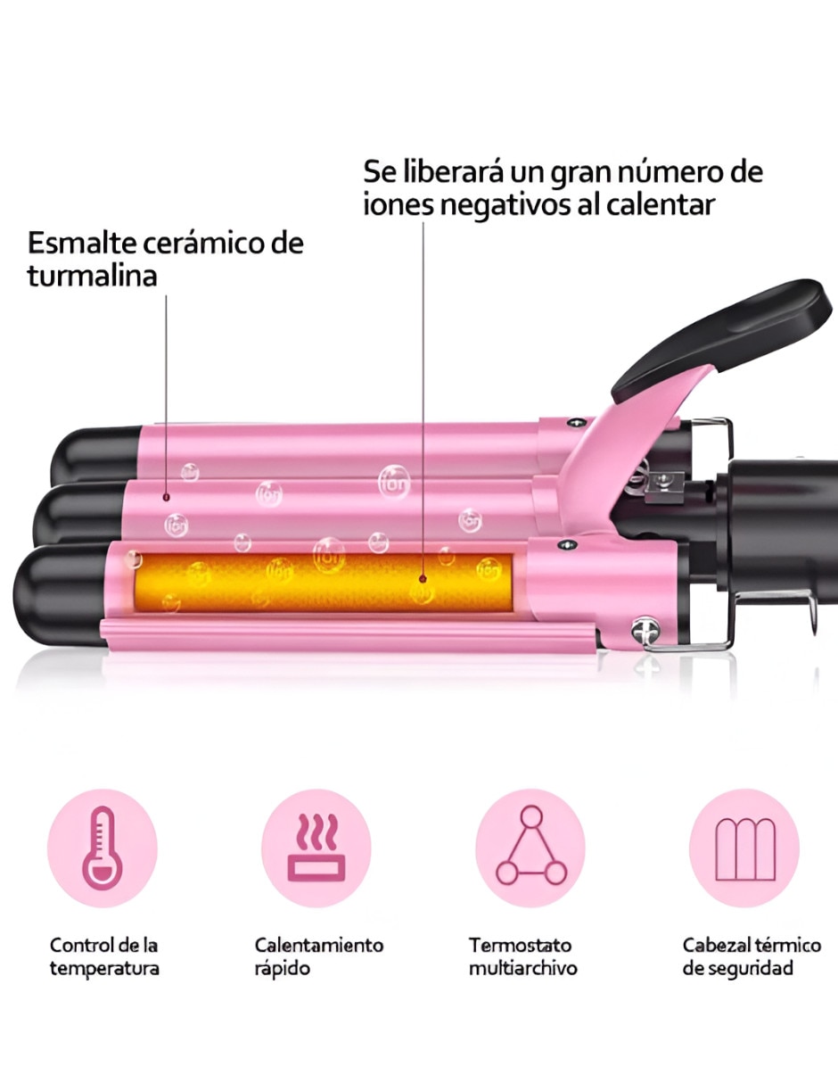 Rizadora/Tenaza/Kit rulos térmicos/ de cabello XTLLAR12376 Múltiple de Cerámica - Turmalina 4