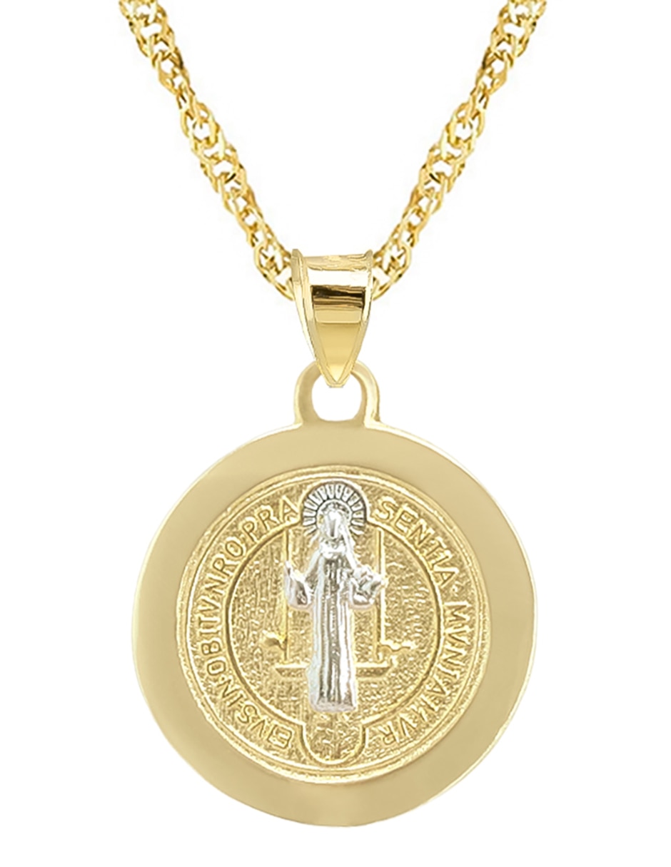 Medalla y cadena de Oro 10 K