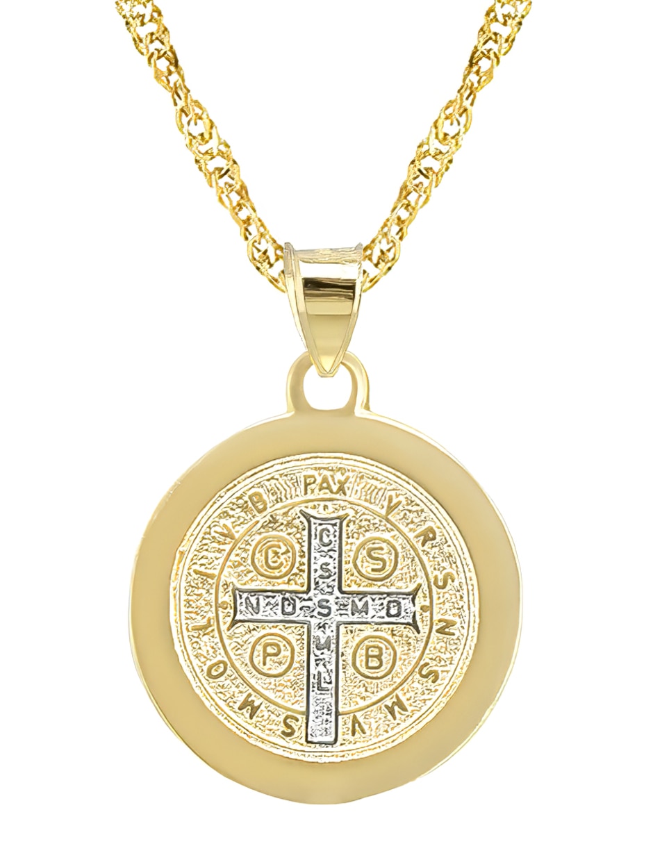 Medalla y cadena de Oro 10 K