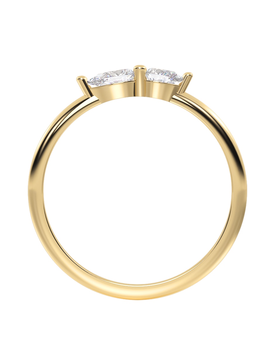 Anillo abba joyas 14 k de oro zirconia brillante